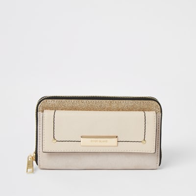 river island beige purse