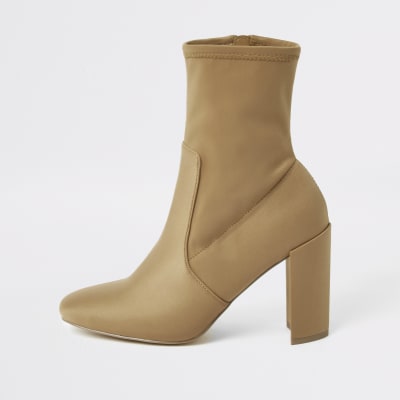 womens heeled sock boots