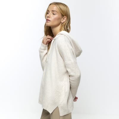 Beige hooded jumper