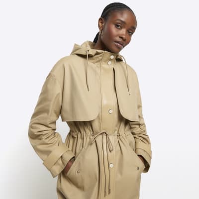 Beige parka outlet jacket