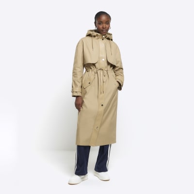 Beige parka coat womens sale