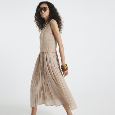 Beige Hybrid Jumper Maxi Dress River Island