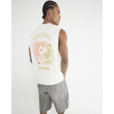 Beige Japanese Yin Yang Tank