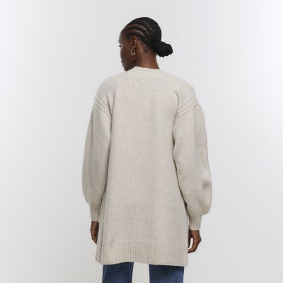 Beige knitted cardigan