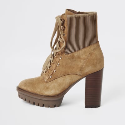 lace up hiker boots heel