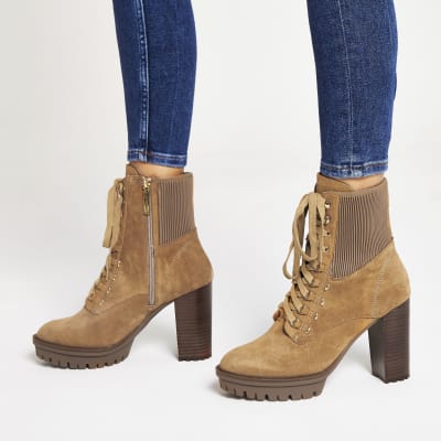 high heel hiker boots