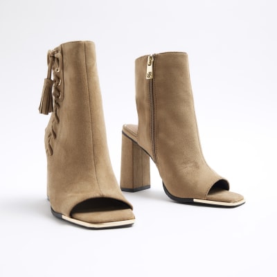 River island peep hot sale toe boots