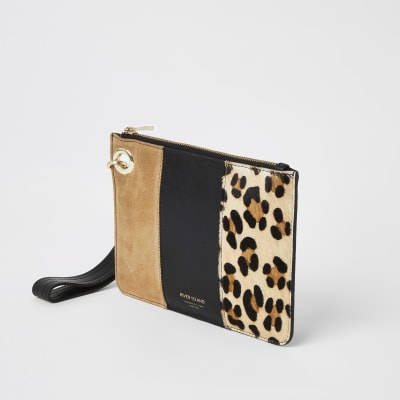 leopard print clutch bag river island