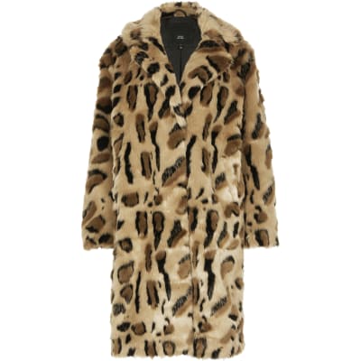 river island leopard coat
