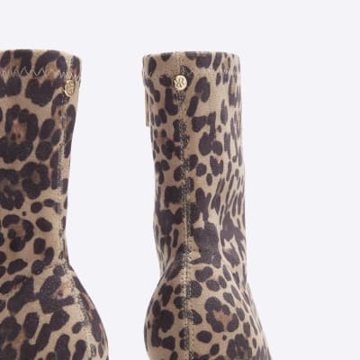 River island leopard hot sale print boots