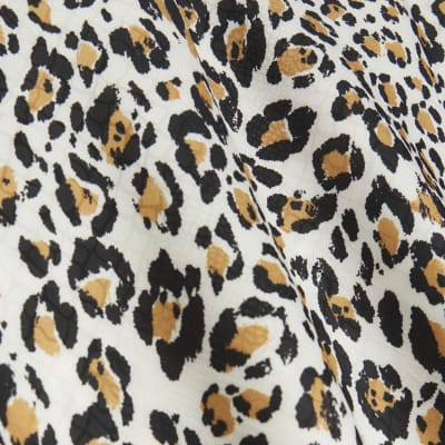 Beige leopard print maxi skirt | River Island
