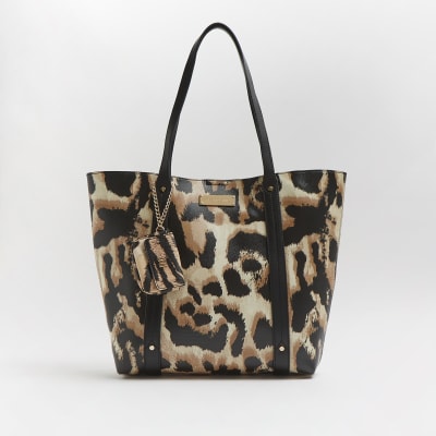 zo veel staart Recensent Beige leopard print shopper bag | River Island