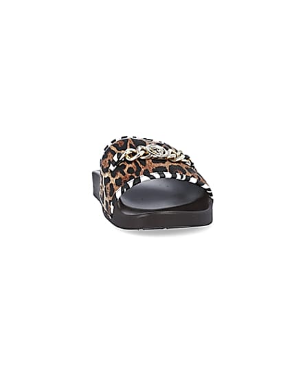 360 degree animation of product Beige leopard print sliders frame-20