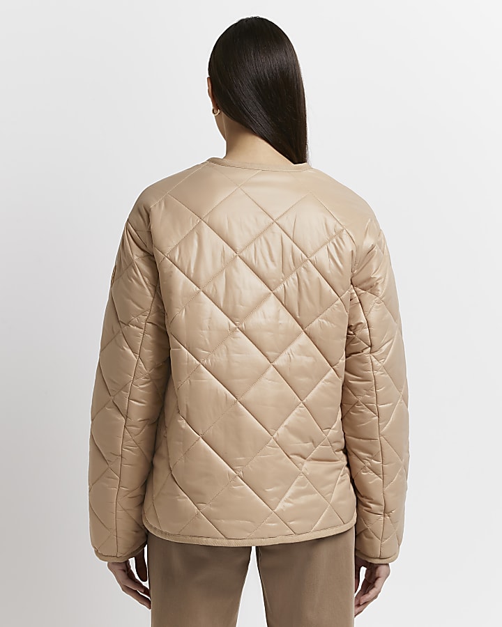 Beige lightweight padded jacket