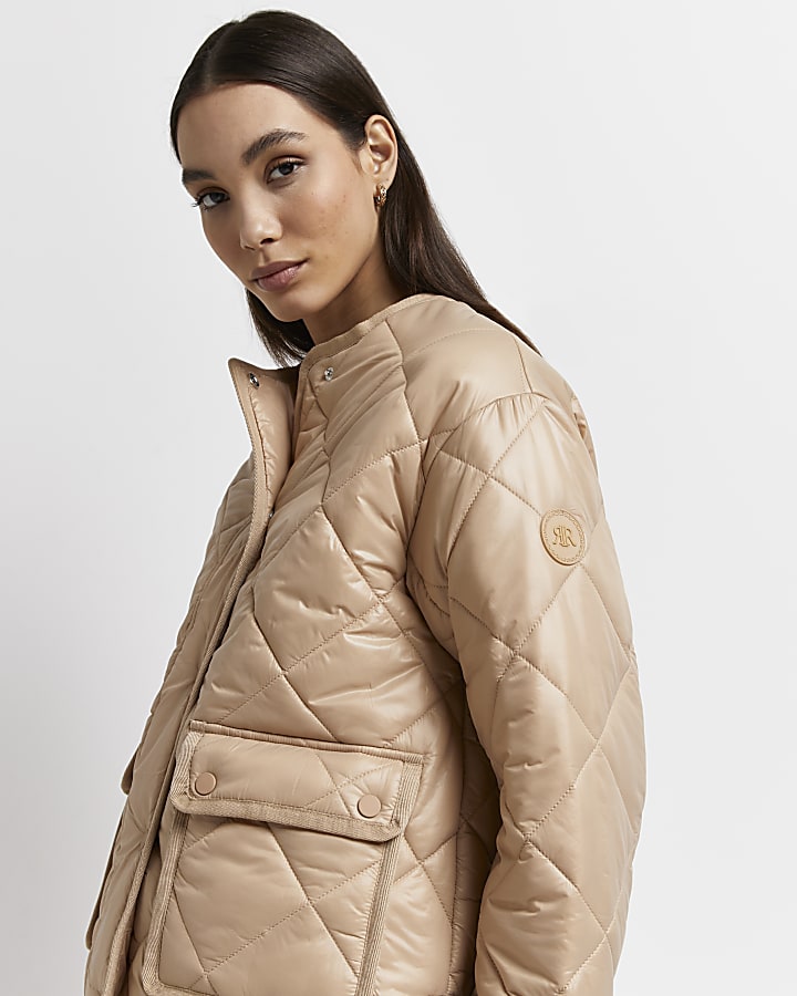 Beige lightweight padded jacket