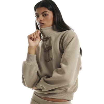 Long Sleeve Frogging Zip Sweatshirt