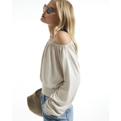 Long Sleeve Ruched Neck Top