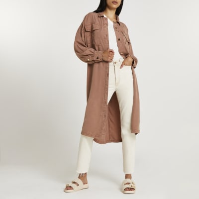 longline shacket beige