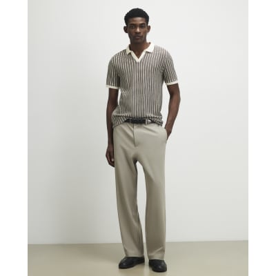 Beige Loose Fit Trousers
