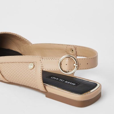 Beige meshed sandals