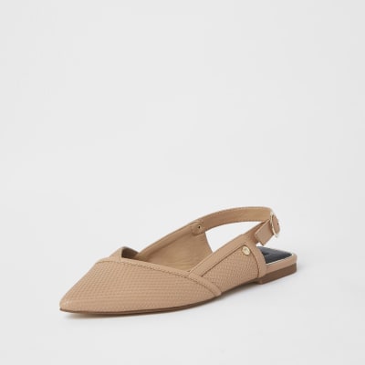Beige meshed sandals