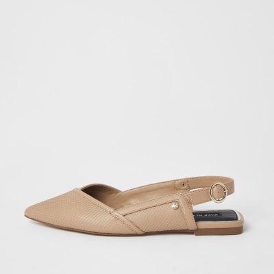 Beige meshed sandals