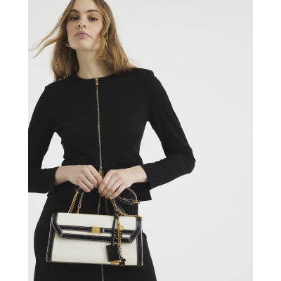 Beige Mini Canvas Tote Cross Body Bag River Island