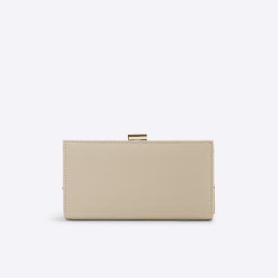 Beige Monogram Clip Top Purse River Island