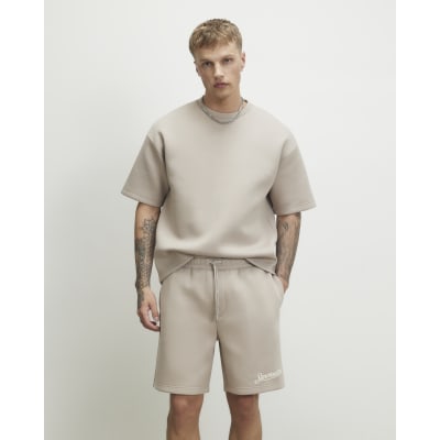 Beige Oversized Premium Cotton Blend T-Shirt