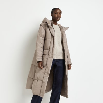 Warming Up - Beige Padded Longline Oversized Puffer Coat – DLSB