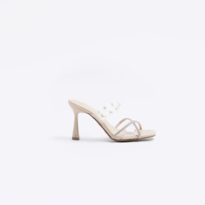 Beige mule online sandals