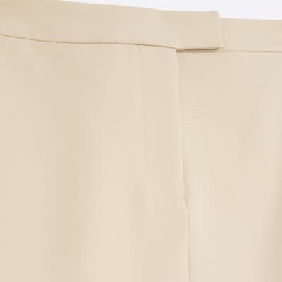 Beige pencil tailored maxi skirt | River Island