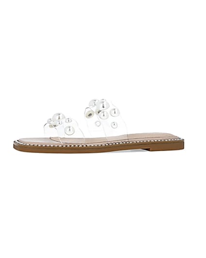 360 degree animation of product Beige perspex pearl sandals frame-2