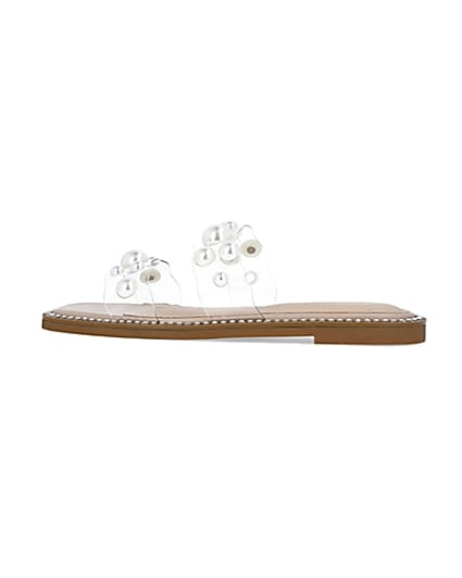 360 degree animation of product Beige perspex pearl sandals frame-4