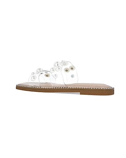360 degree animation of product Beige perspex pearl sandals frame-5