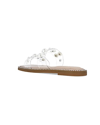 360 degree animation of product Beige perspex pearl sandals frame-6