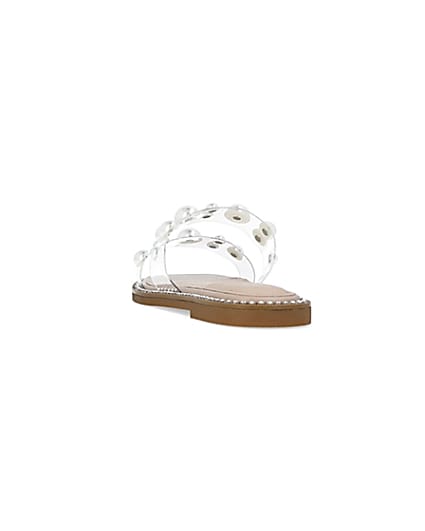 360 degree animation of product Beige perspex pearl sandals frame-8