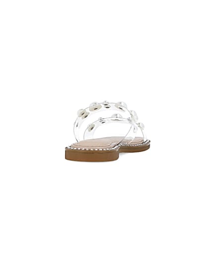 360 degree animation of product Beige perspex pearl sandals frame-10