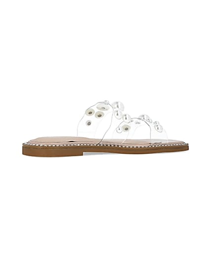 360 degree animation of product Beige perspex pearl sandals frame-13