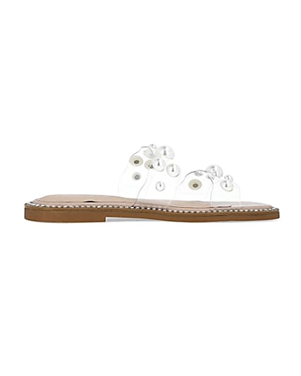 360 degree animation of product Beige perspex pearl sandals frame-14