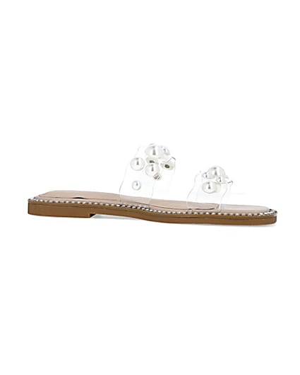 360 degree animation of product Beige perspex pearl sandals frame-16