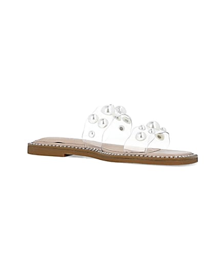 360 degree animation of product Beige perspex pearl sandals frame-17