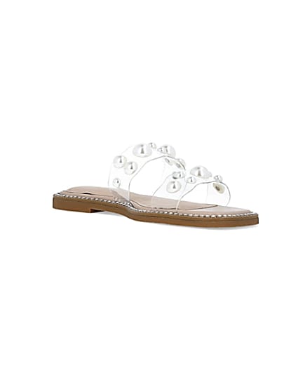 360 degree animation of product Beige perspex pearl sandals frame-18