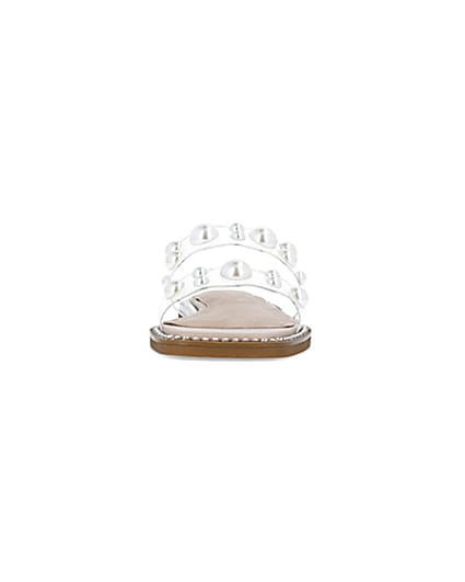 360 degree animation of product Beige perspex pearl sandals frame-21