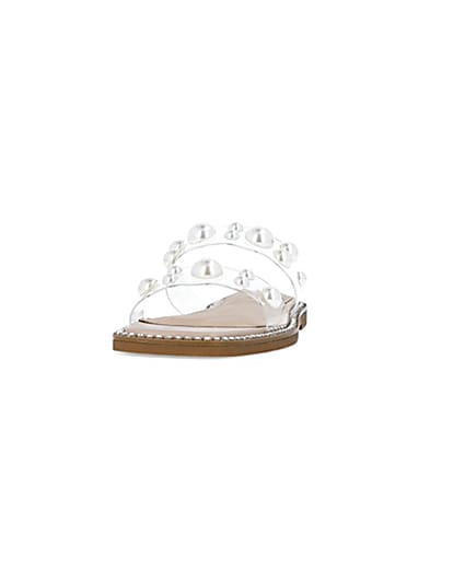 360 degree animation of product Beige perspex pearl sandals frame-22