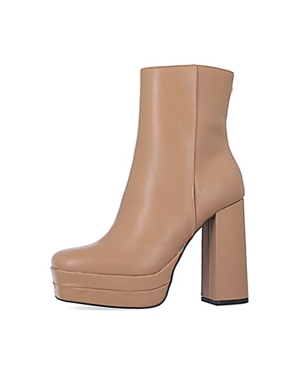 360 degree animation of product Beige platform ankle boots frame-2