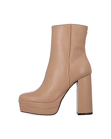 360 degree animation of product Beige platform ankle boots frame-3