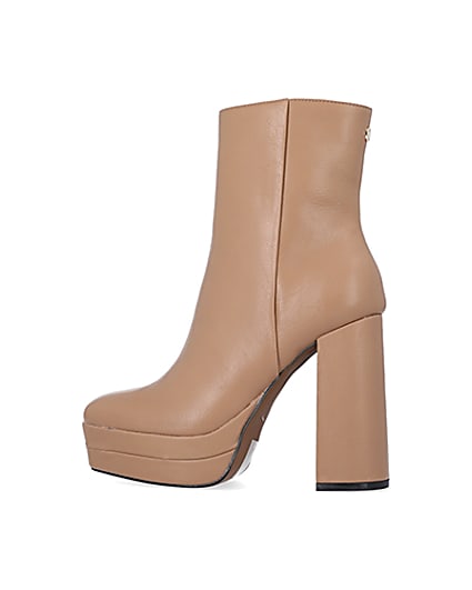 360 degree animation of product Beige platform ankle boots frame-4
