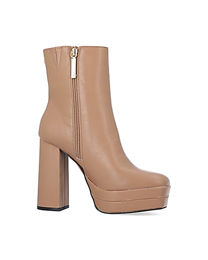 360 degree animation of product Beige platform ankle boots frame-16