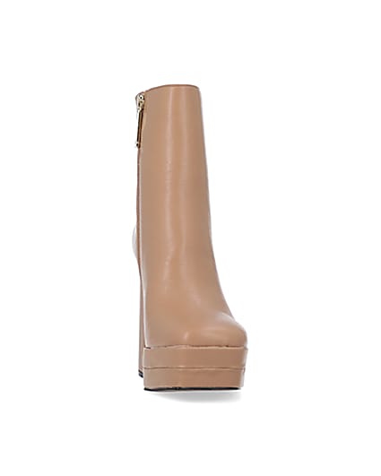 360 degree animation of product Beige platform ankle boots frame-20